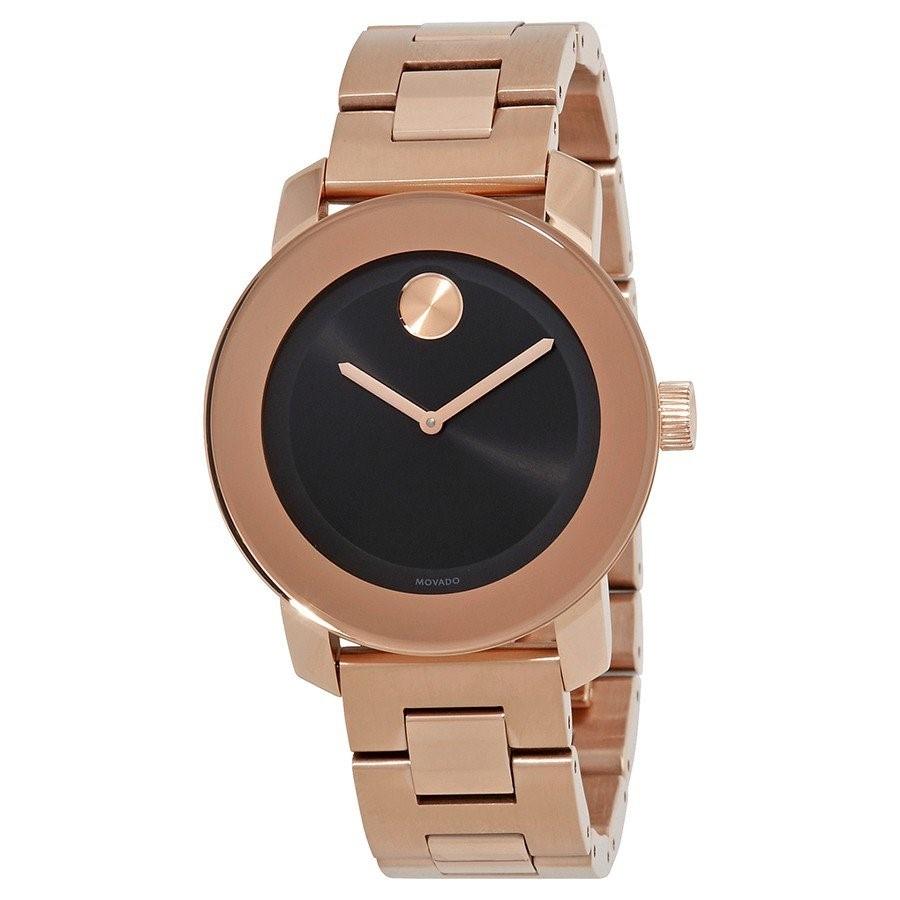 Movado Unisex 3600463 Sunray Dot Rose Gold-Tone Stainless Steel Watch