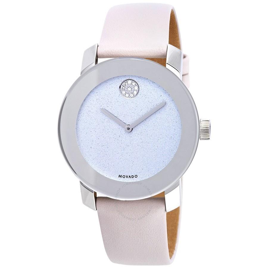 Movado Women&#39;s 3600522 Bold Crystal White Leather Watch
