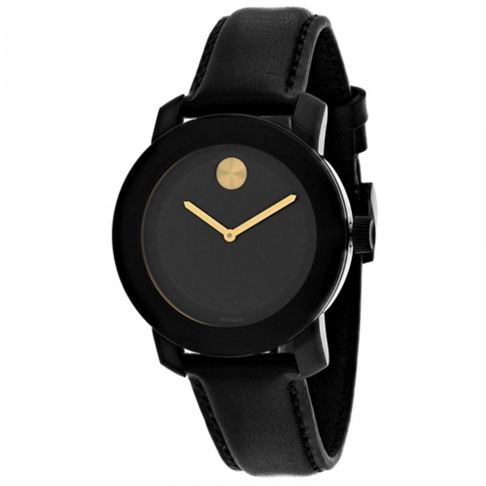 Movado Men&#39;s 3600527 Bold Black Leather Watch
