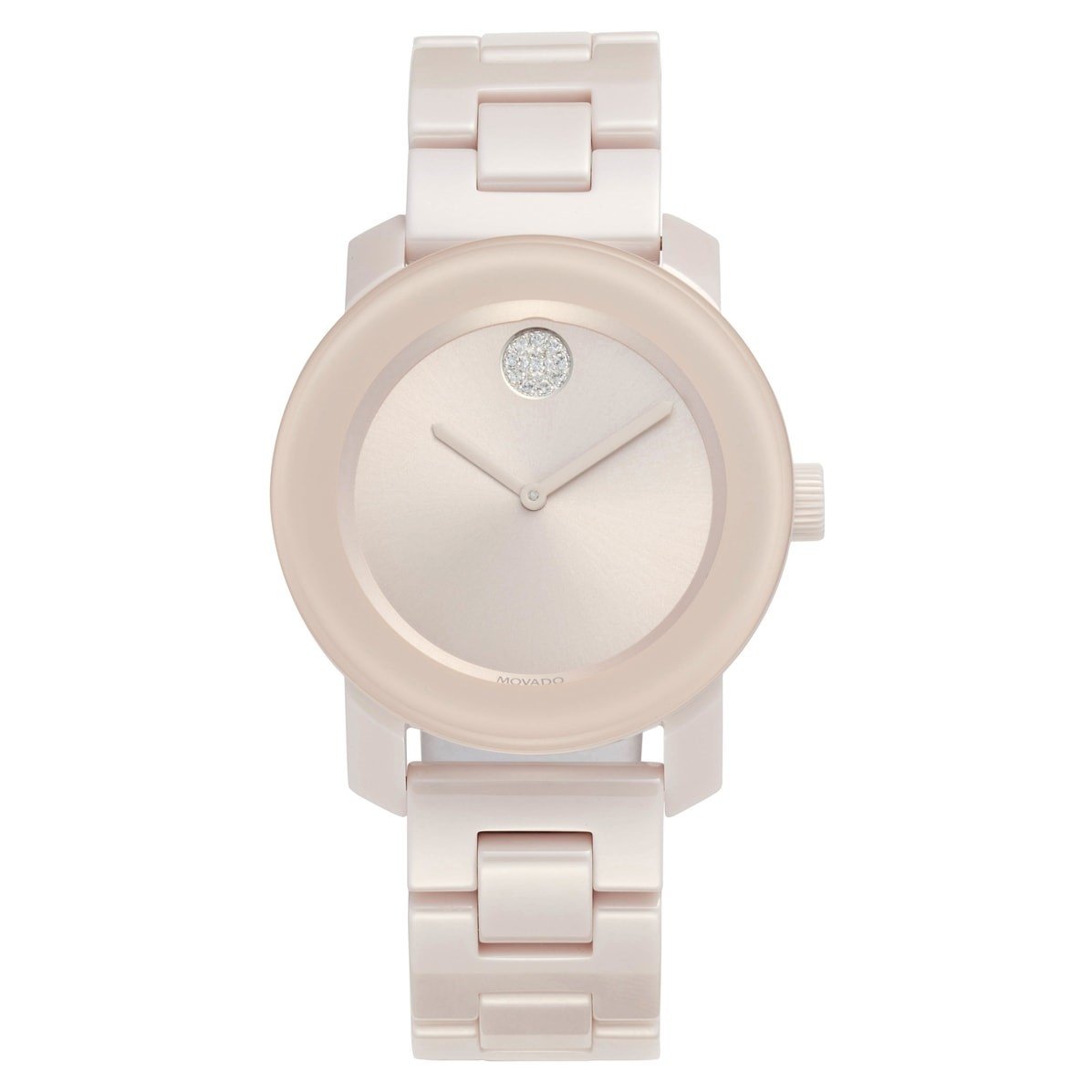 Movado Women&#39;s 3600536 Bold Crystal Pink Ceramic Watch