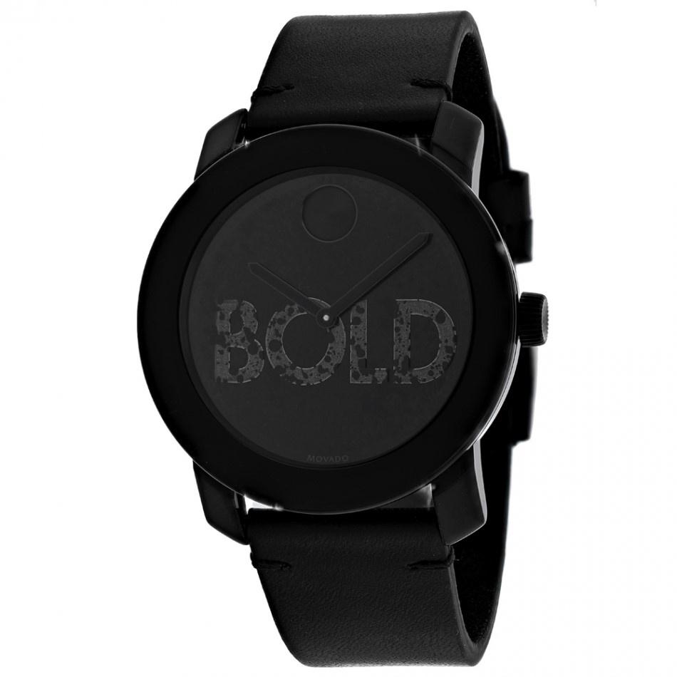 Movado Men&#39;s 3600557 Bold Black Leather Watch