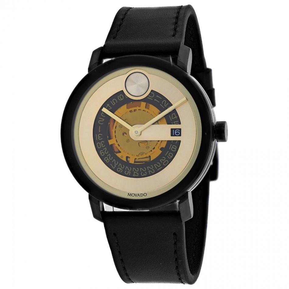 Movado Men's 3600676 Bold Evolution Black Leather Watch