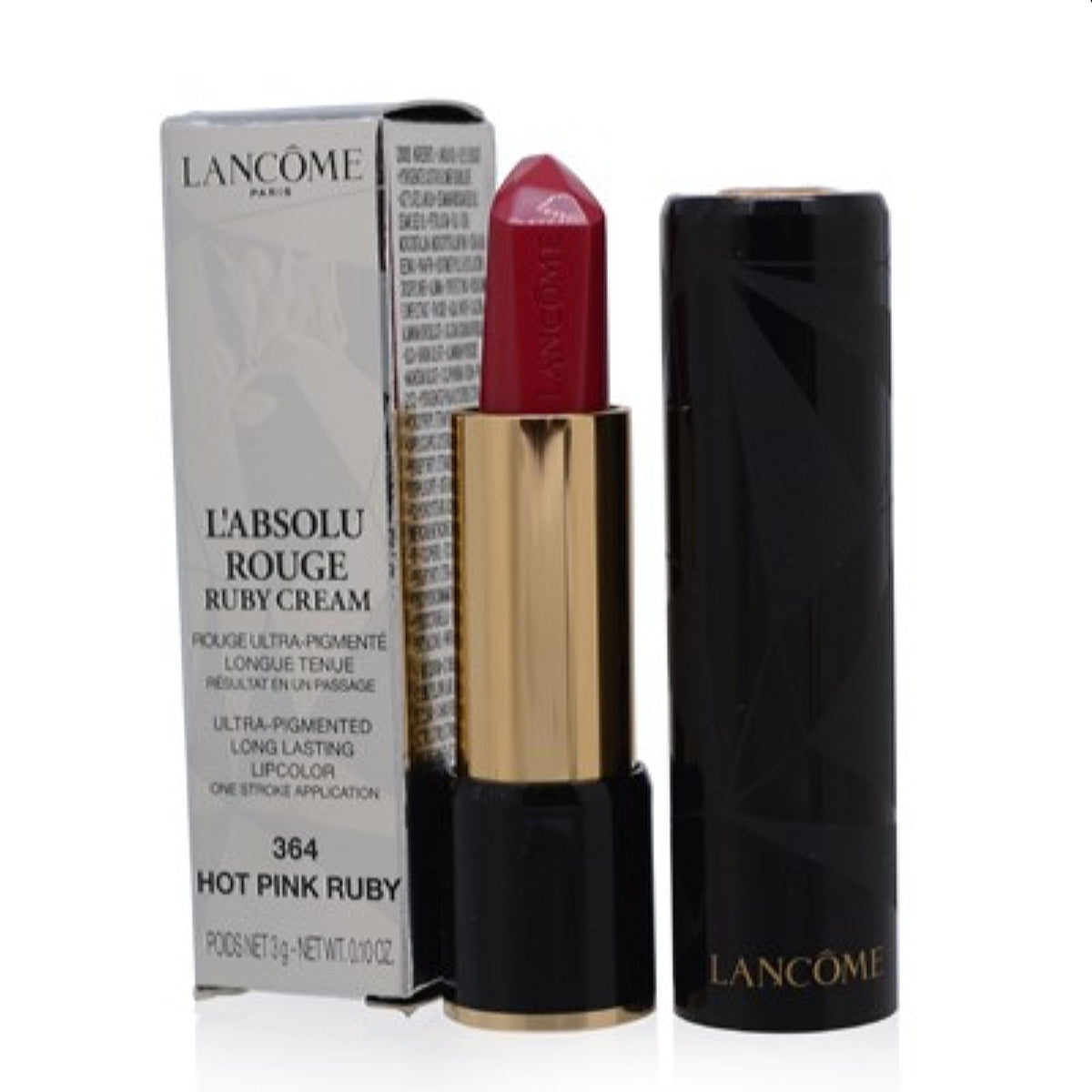 Lancome L'Absolu Rouge Ruby Cream Lipstick 364 Hot Pink Ruby 0.10 Oz (3 Ml)  