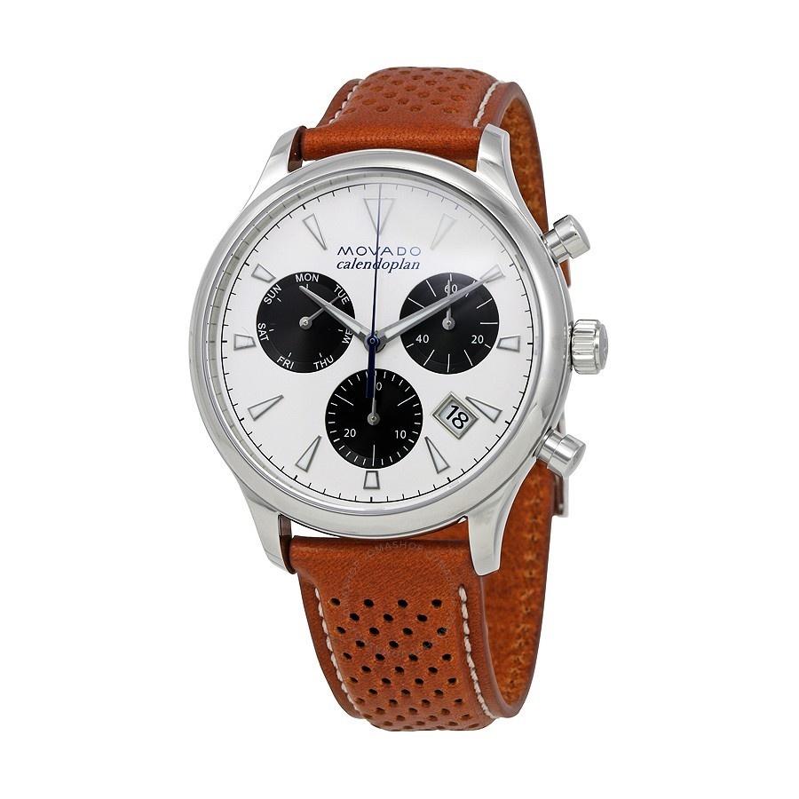 Movado Men's 3650008 Heritage Multi-Function Brown Leather Watch