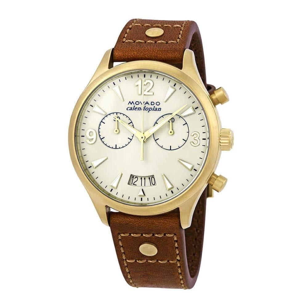 Movado Women's 3650025 Heritage Chronograph Brown Leather Watch