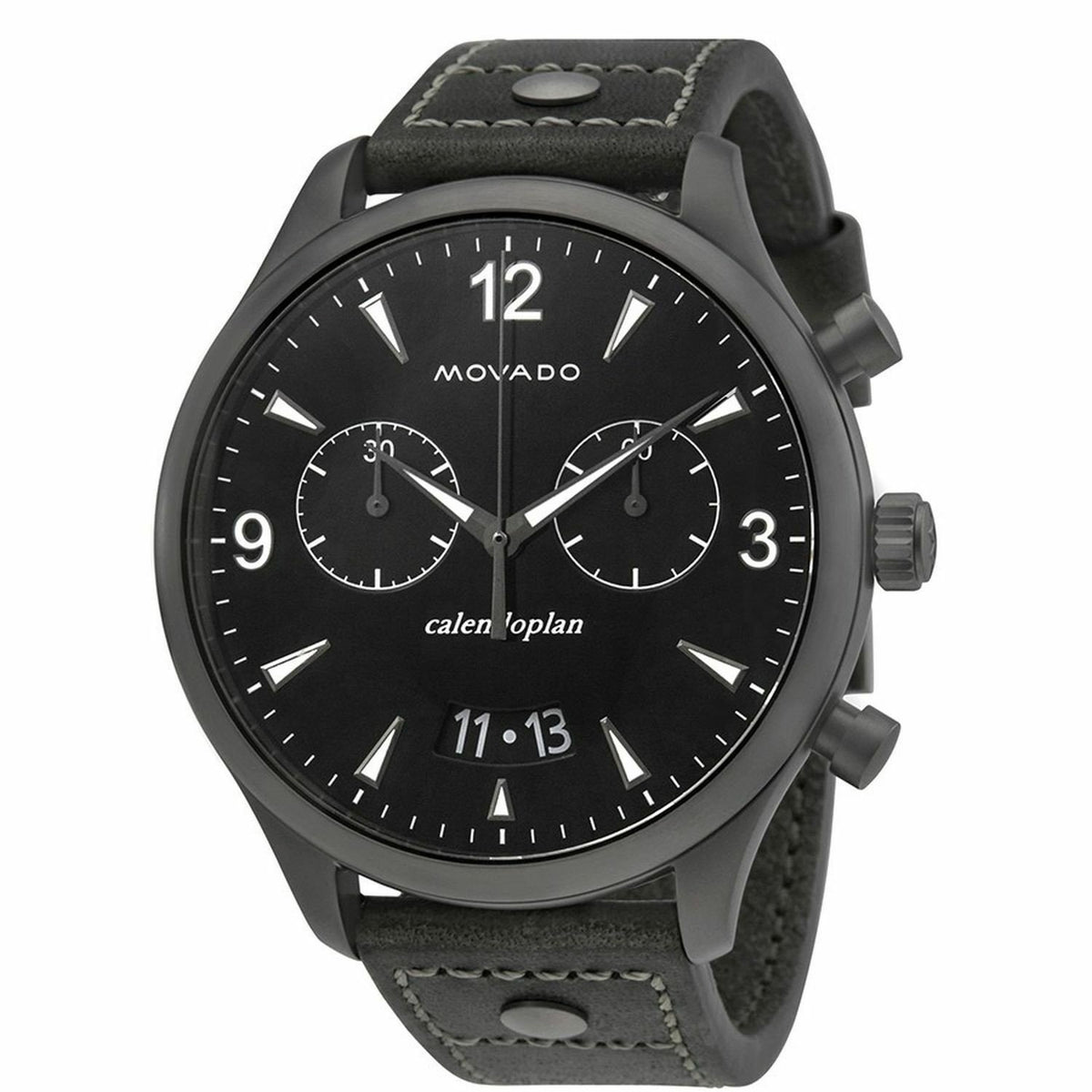 Movado Men's 3650029 Heritage Chronograph Green Leather Watch