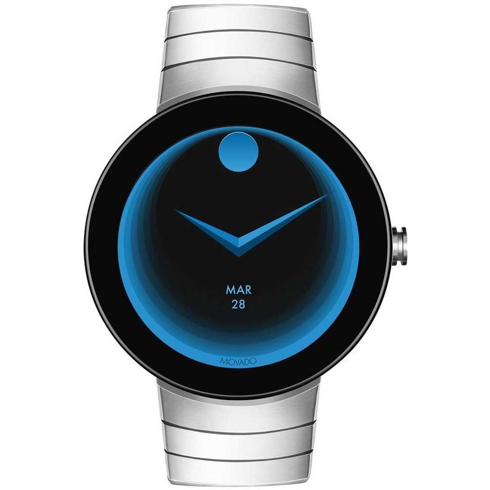 Movado Men's 3660017 Connect Smartwatch Androis IOS NFC Payment Bluetooth Microphone Accelerometer Gyroscope Ambient Light Sensor Stainless Steel Watch