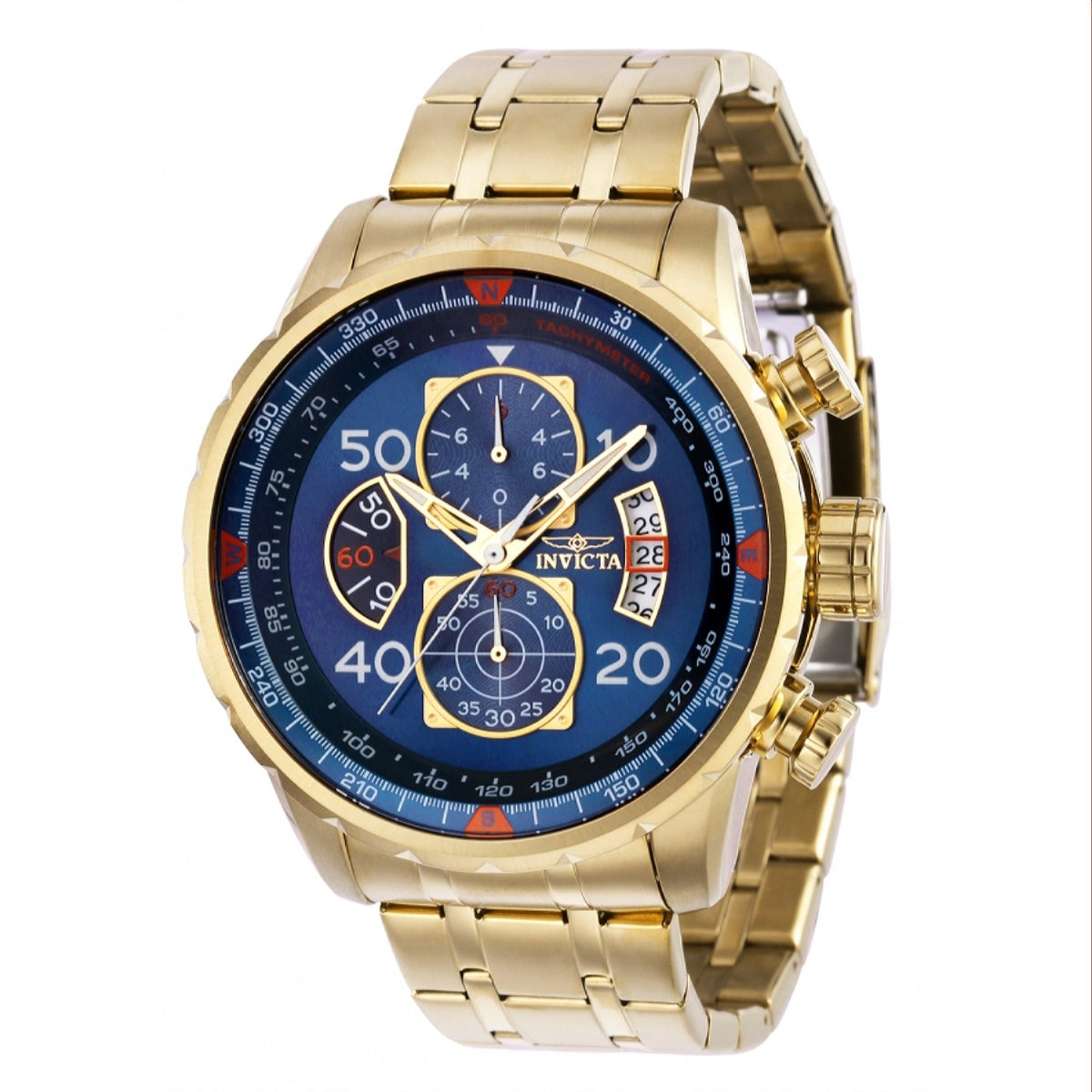 Invicta Men's 36602 Aviator Gold-Tone Stainless Steel Watch