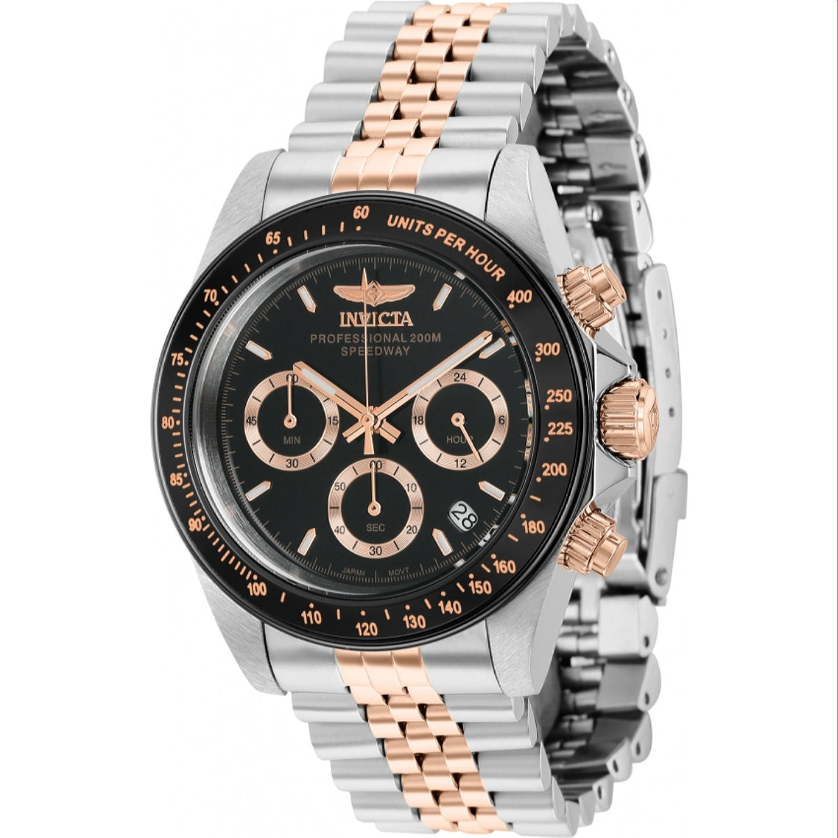 Invicta Men's 36740 Speedway Black and Rose-Tone Stainless Steel Watch