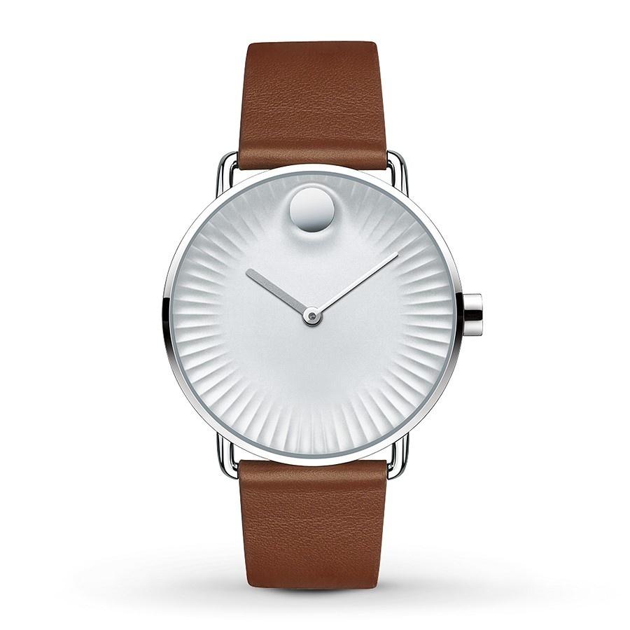 Movado Men's 3680038 Edge Dot Brown Leather Watch