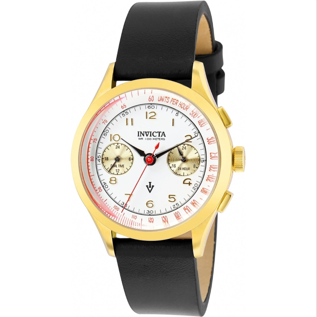 Invicta Men's 37057 Vintage Black Leather Watch