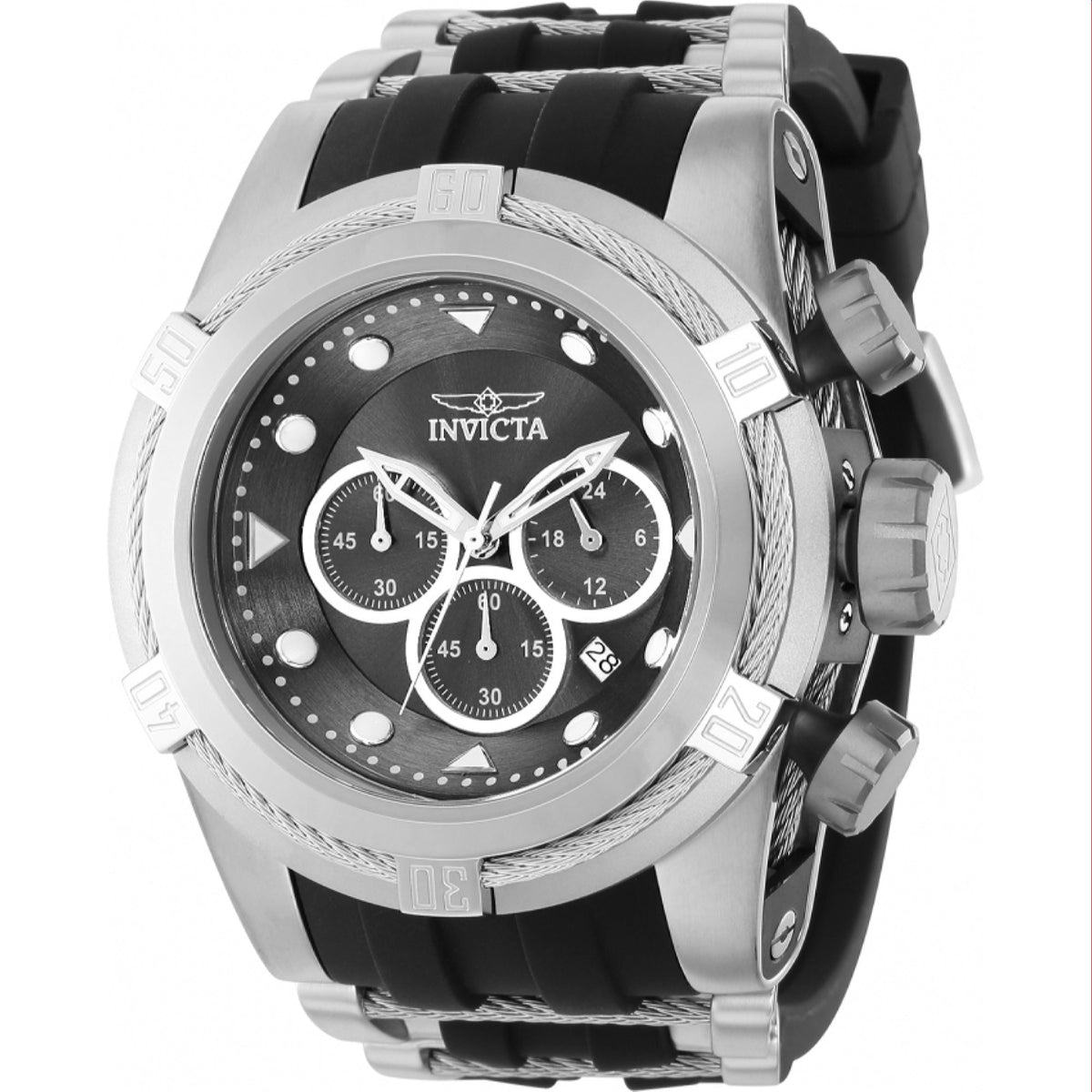 Invicta Men's 37189 Bolt Zeus Black and Silver Stainless Steel Watch
