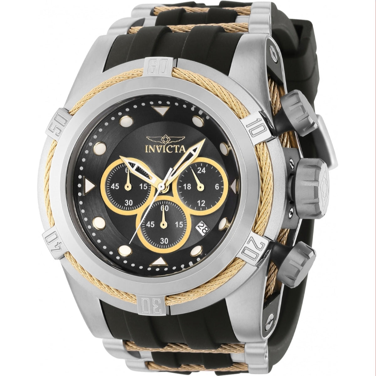 Invicta Men's 37192 Bolt Zeus Black and Silver Polyurethane and Stainless Steel Watch