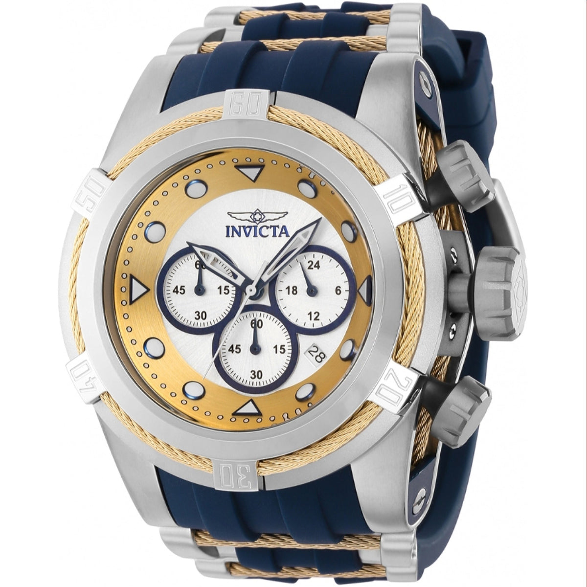 Invicta Men's 37193 Bolt Zeus Blue and Silver Polyurethane and Stainless Steel Watch