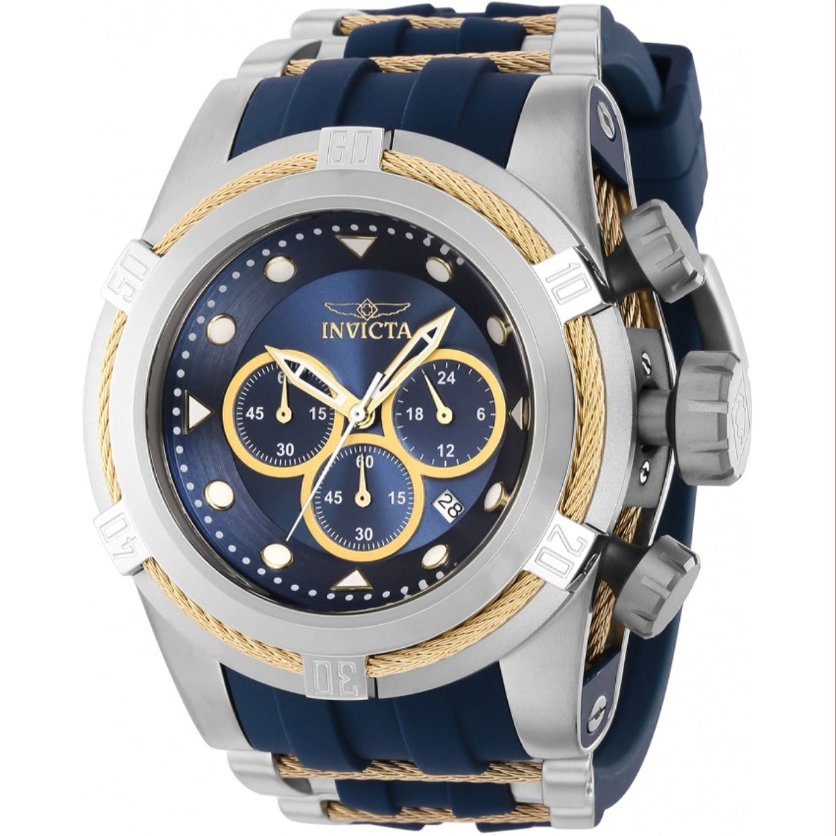 Invicta Men's 37194 Bolt Zeus Blue and Silver Polyurethane and Stainless Steel Watch