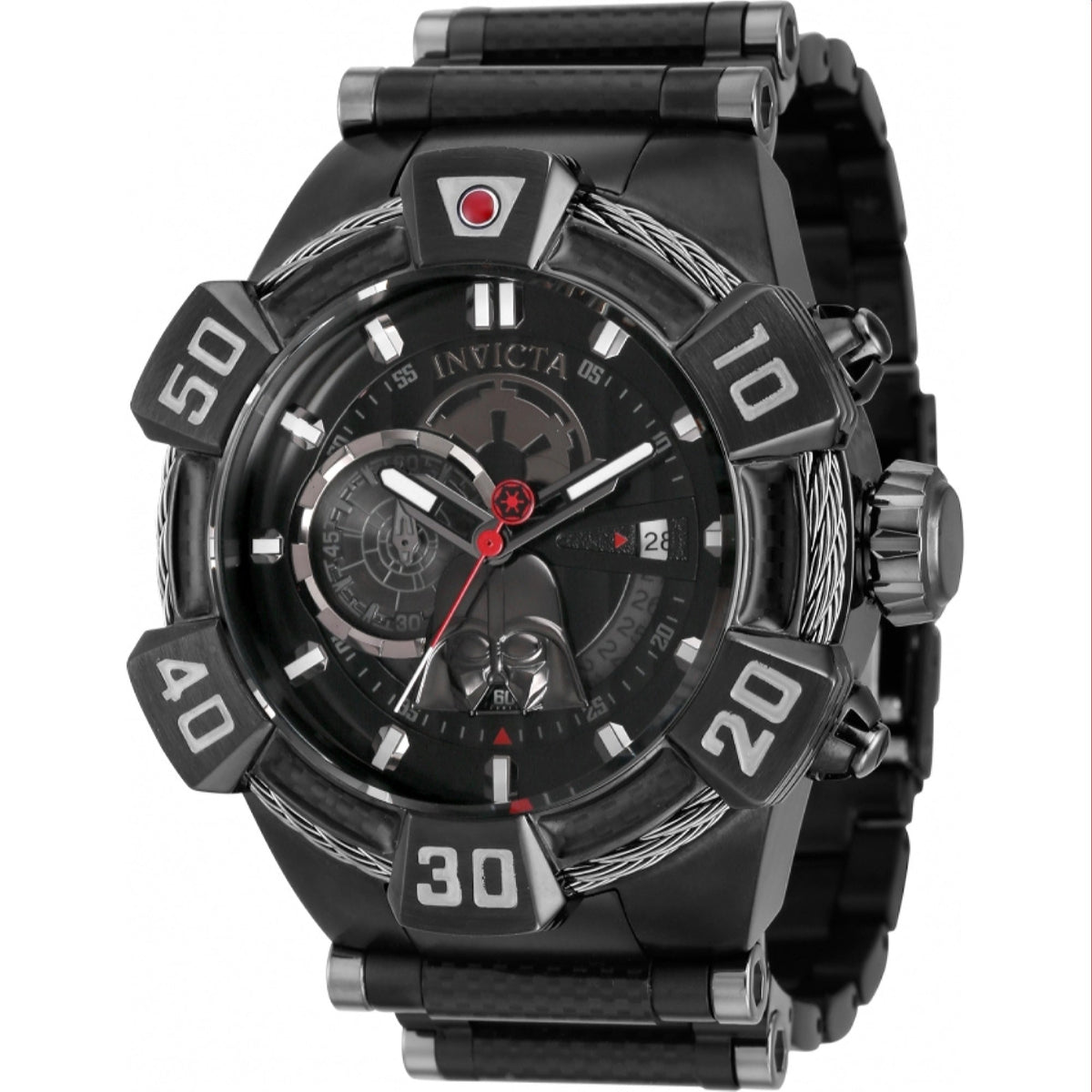 Invicta Men's 37682 Star Wars Darth Vader Black and Gunmetal Stainless Steel Watch