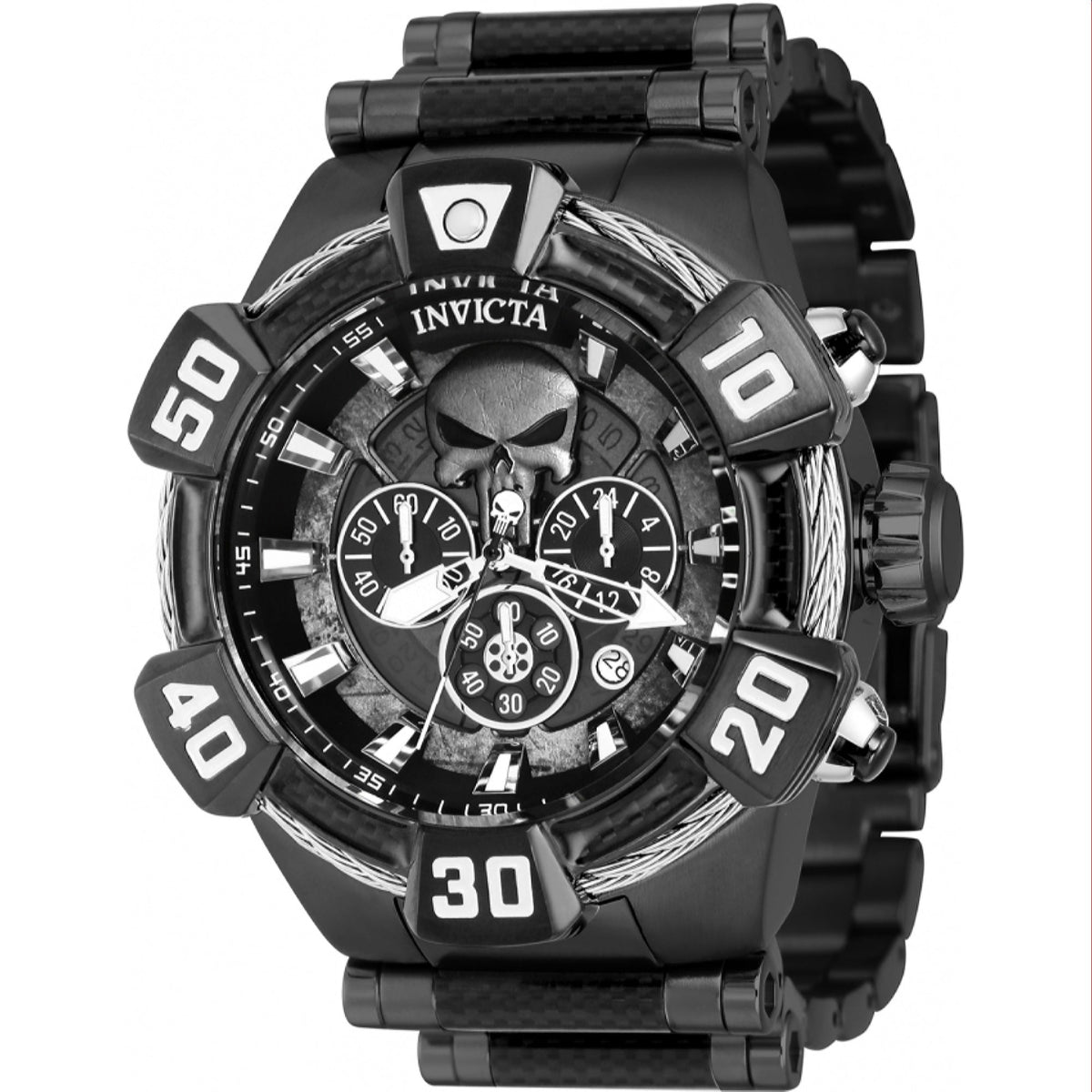 Invicta Men's 37687 Black Polyurethane and Stainless Steel Watch
