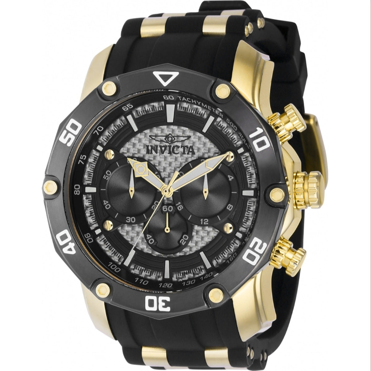 Invicta Men's 37717 Pro Diver Scuba Black and Gold-Tone Polyurethane and Stainless Steel Watch