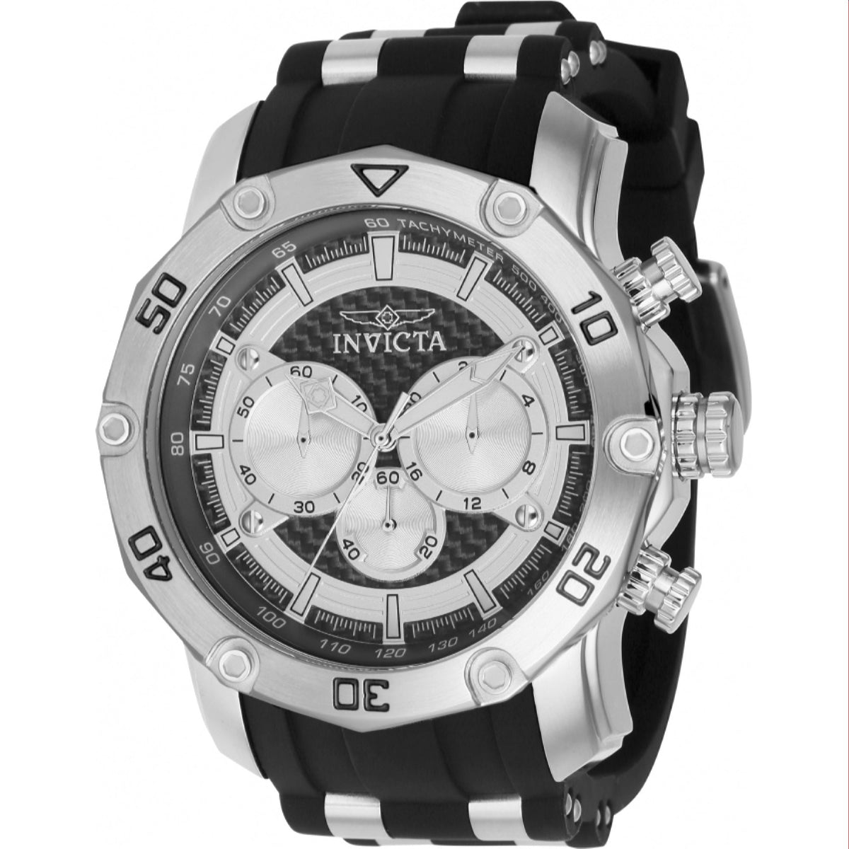 Invicta Men's 37718 Pro Diver Scuba Black and Silver Polyurethane and Stainless Steel Watch