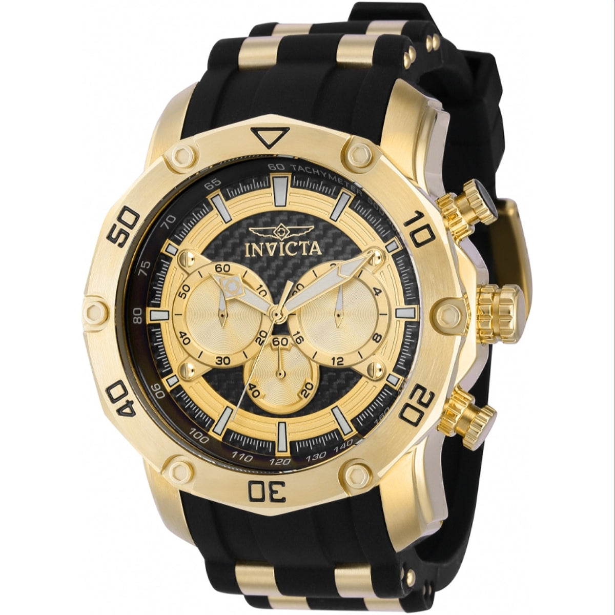 Invicta Men's 37719 Pro Diver Scuba Black and Gold-Tone Polyurethane and Stainless Steel Watch