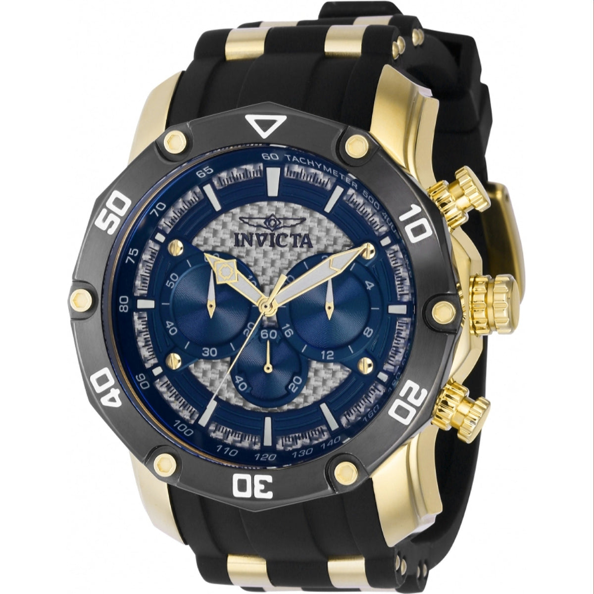 Invicta Men's 37721 Pro Diver Scuba Black and Gold-Tone Polyurethane and Stainless Steel Watch