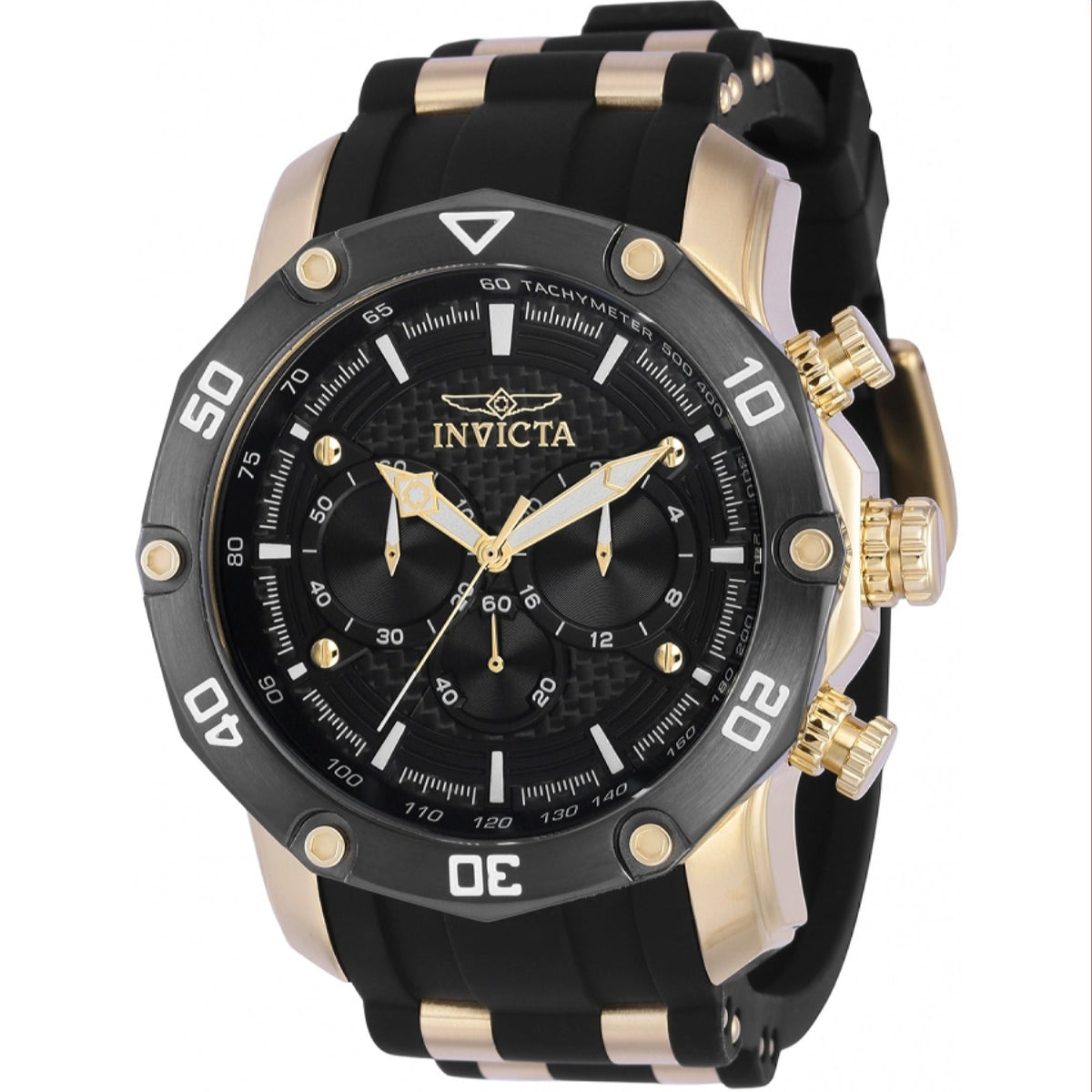 Invicta Men's 37722 Pro Diver Scuba Black and Gold-Tone Polyurethane and Stainless Steel Watch
