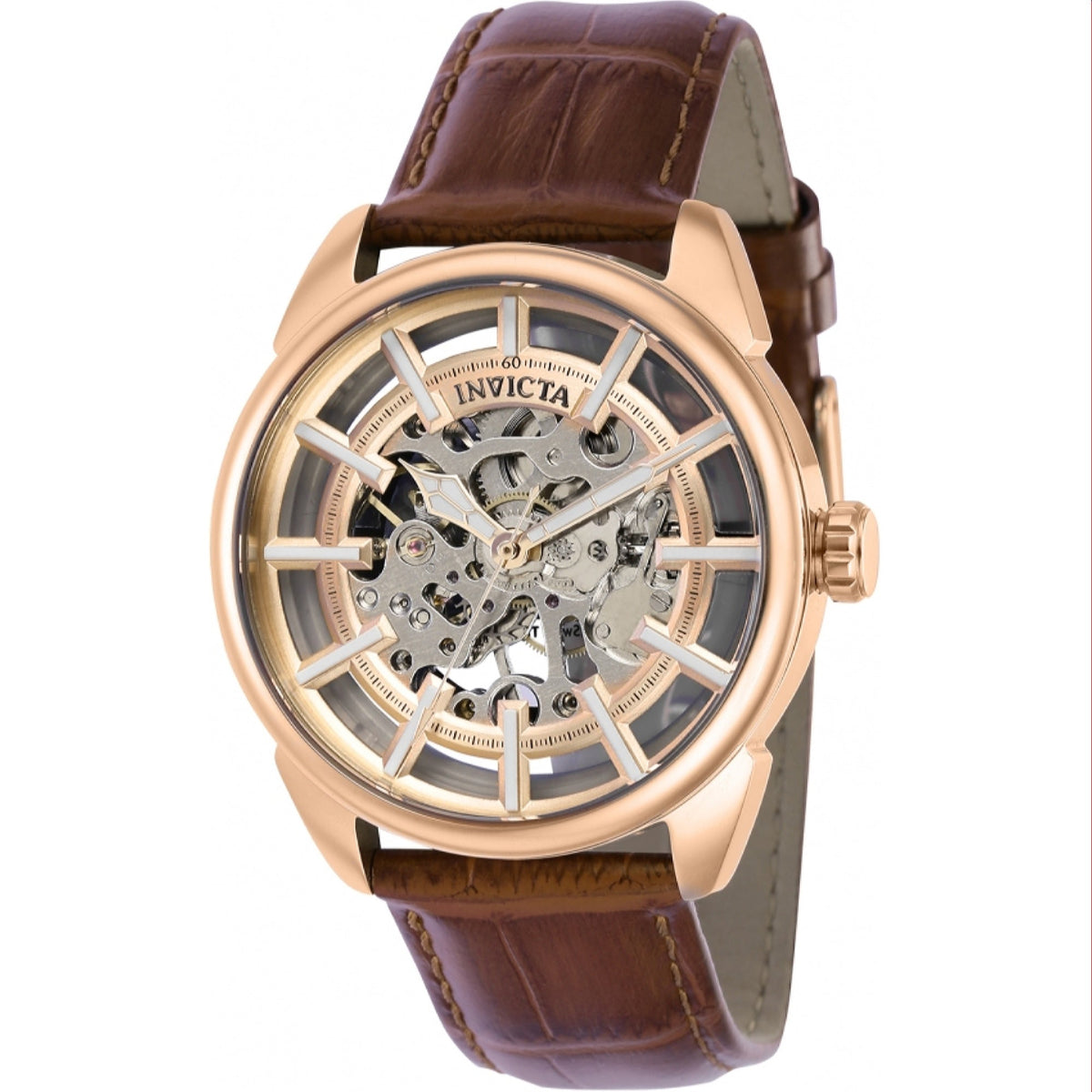Invicta Men&#39;s 37890 Vintage Mechanical Brown Leather Watch