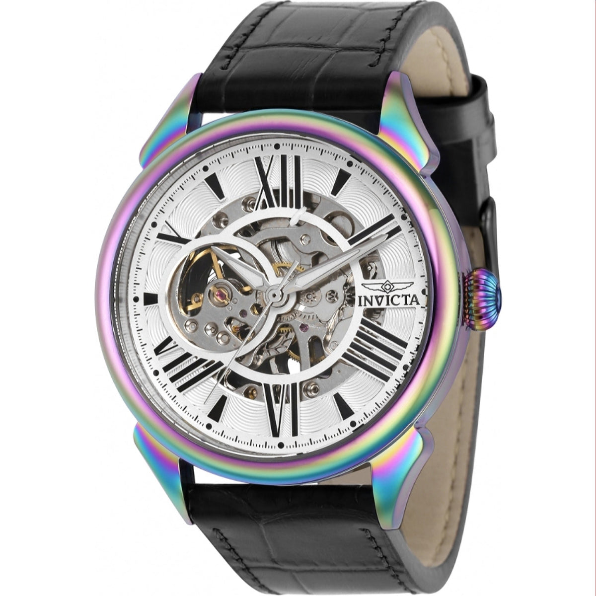 Invicta Men&#39;s 38161 Vintage Mechanical Black Leather Watch