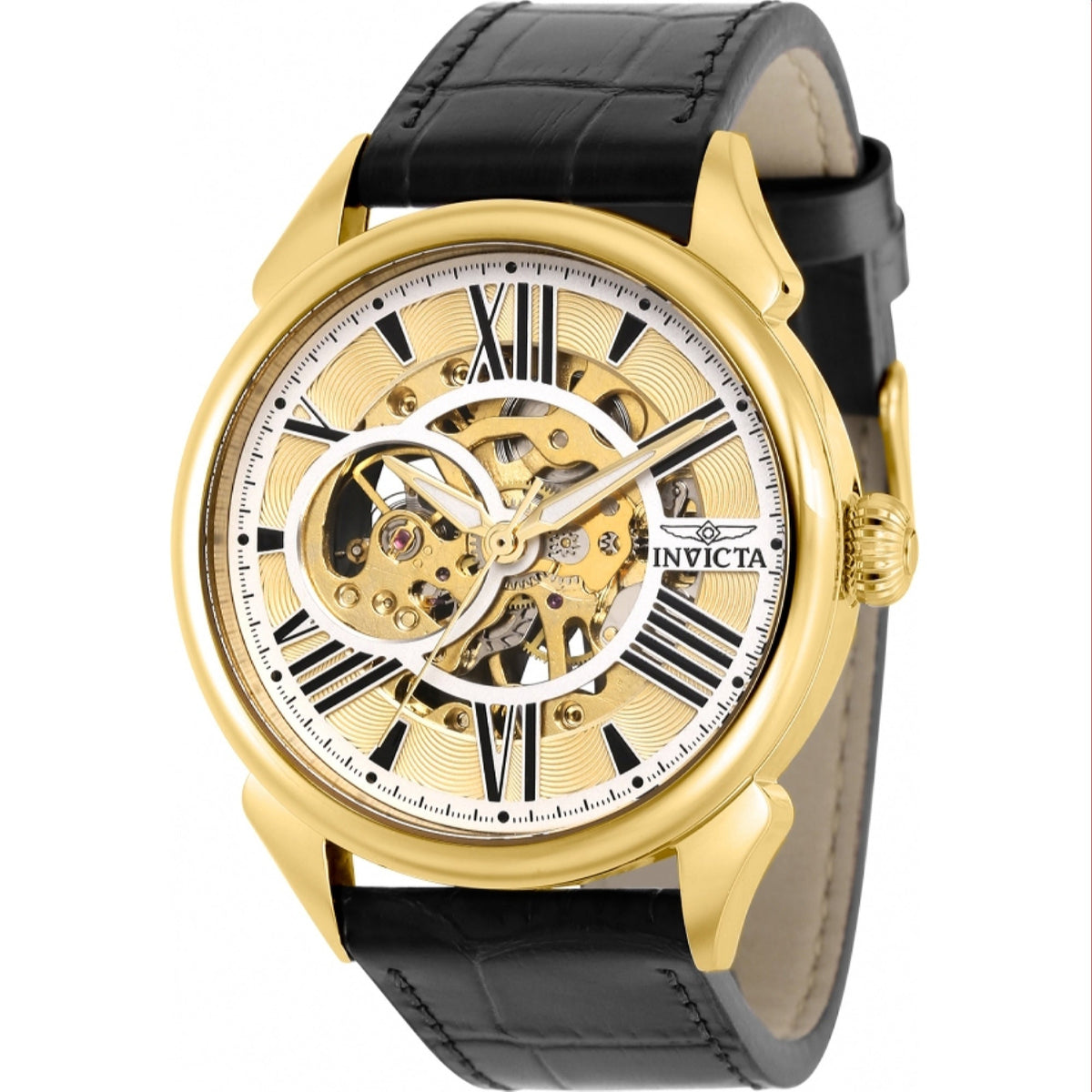 Invicta Men's 38162 Vintage Mechanical Black Leather Watch