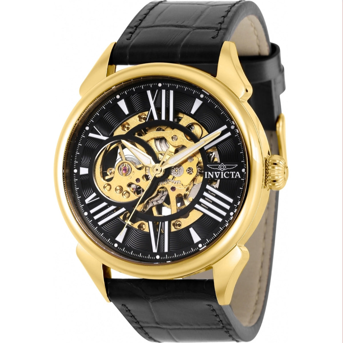 Invicta Men's 38163 Vintage Mechanical Black Leather Watch