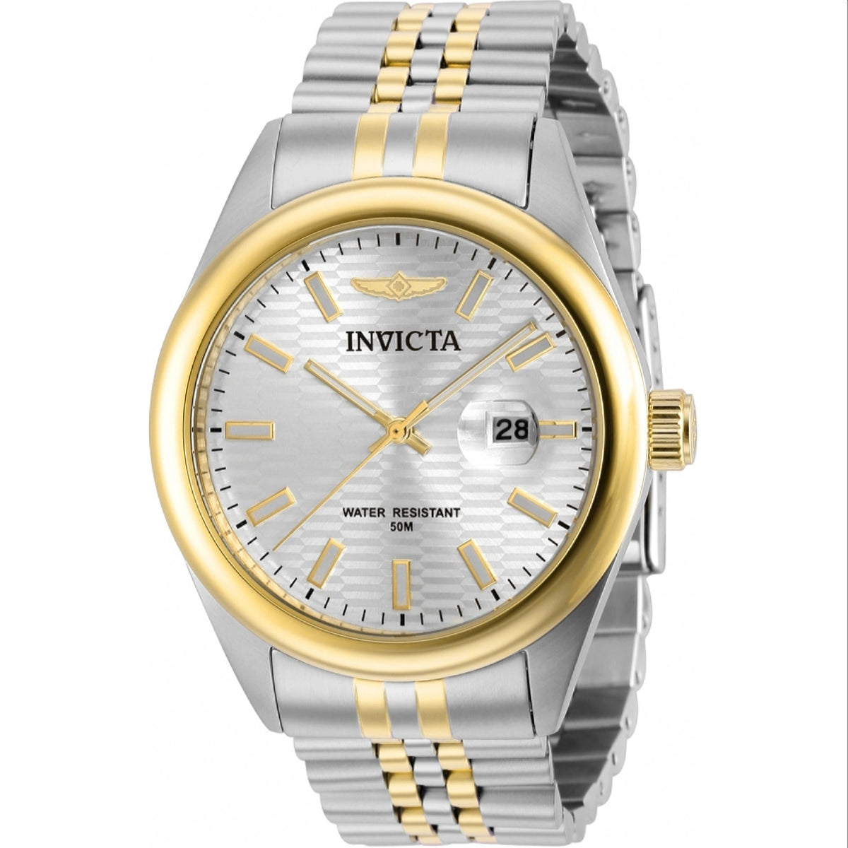 Invicta Men&#39;s 38419 Aviator Gold-Tone and Silver Stainless Steel Watch