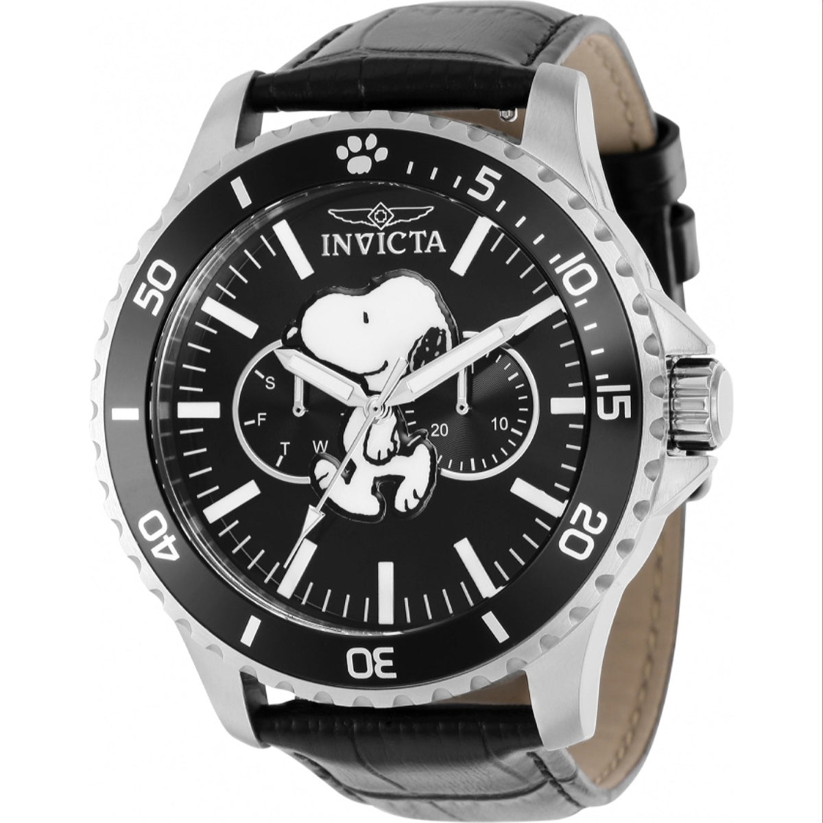 Invicta Men's 38636 Black Leather Watch