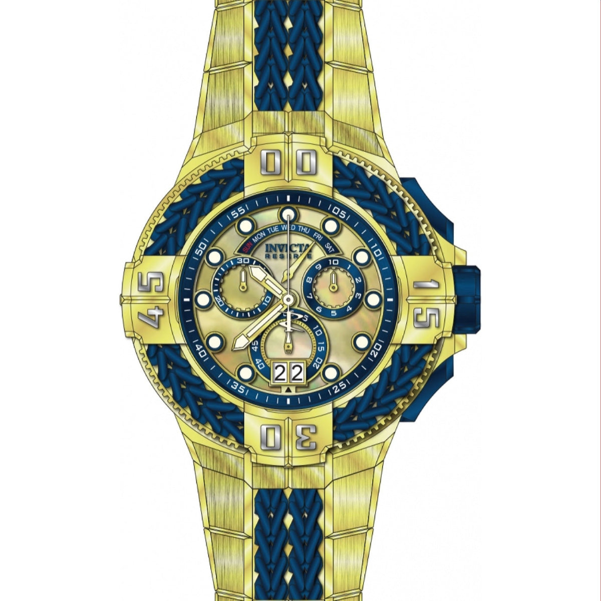 Invicta Men's 38714 Gladiator Spartacus Gold-Tone and Blue Inserts Stainless Steel Watch
