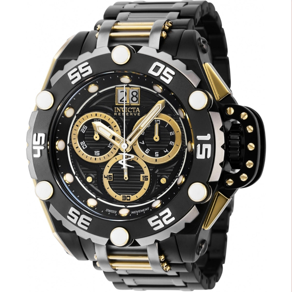 Invicta Men's 38739 Black and Gold-Tone Stainless Steel Watch