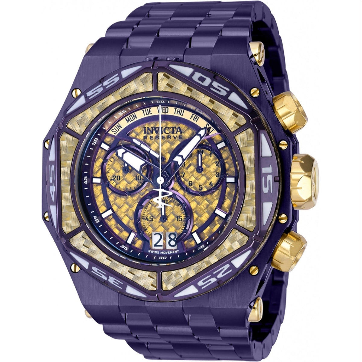 Invicta Men's 38926 Carbon Hawk Reserve Purple Stainless Steel Watch
