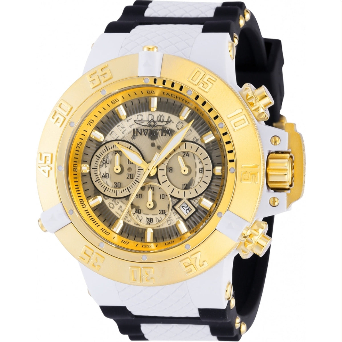 Invicta Men&#39;s 39003 Subaqua Noma III Black and White Polyurethane and Stainless Steel Watch
