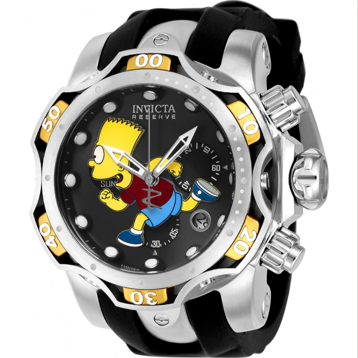 Invicta Men's 39019 Simpsons Black Silicone Watch