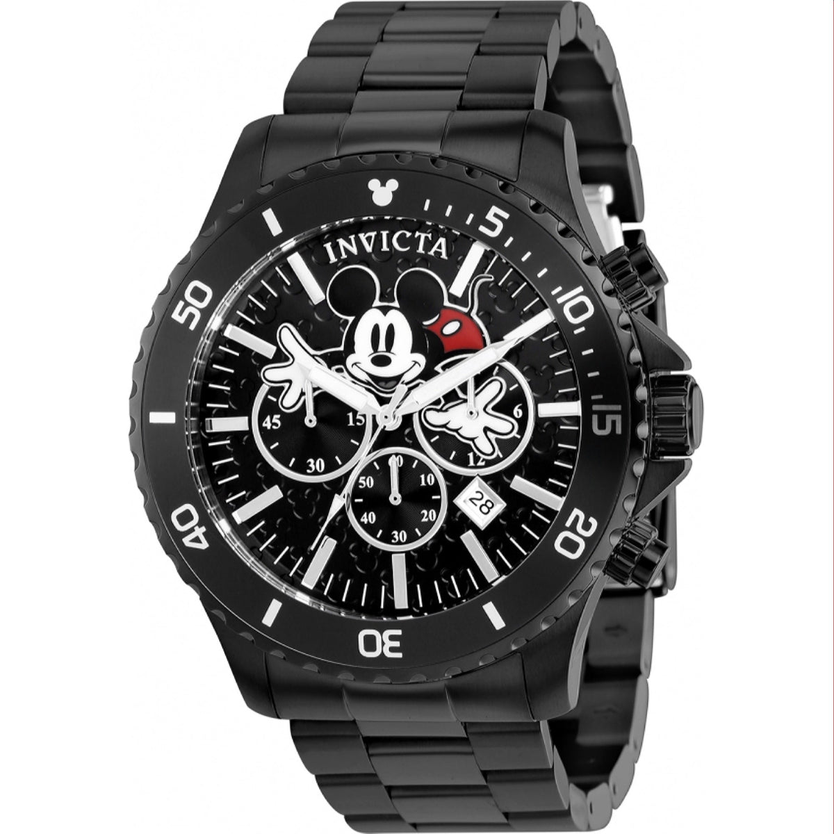 Invicta Men's 39046 Disney Mickey Mouse Black Stainless Steel Watch