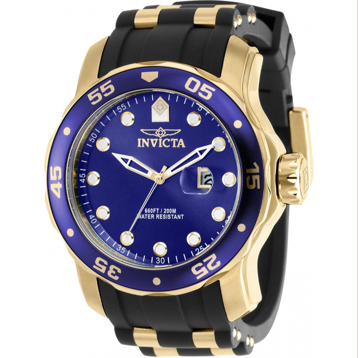 Invicta Men's 39098 Pro Diver Black and Gold-Tone Polyurethane and Stainless Steel Watch