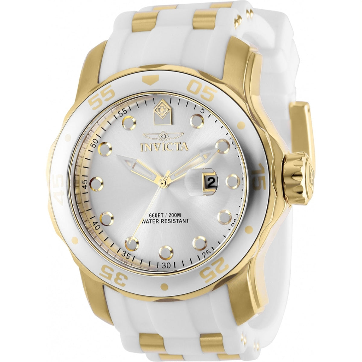 Invicta Men's 39099 Pro Diver White and GLD Ins Silicone Watch