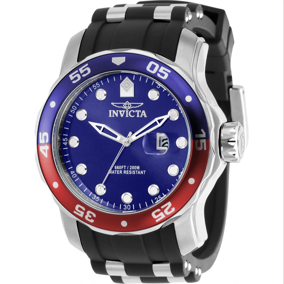 Invicta Men's 39102 Pro Diver Black and Silver Polyurethane and Stainless Steel Watch
