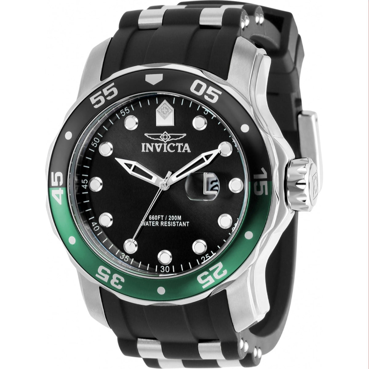 Invicta Men's 39104 Pro Diver Black and Silver Polyurethane and Stainless Steel Watch