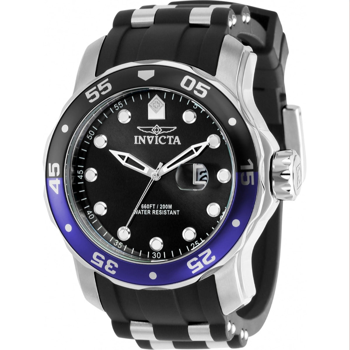 Invicta Men&#39;s 39106 Pro Diver Black and Silver Polyurethane and Stainless Steel Watch
