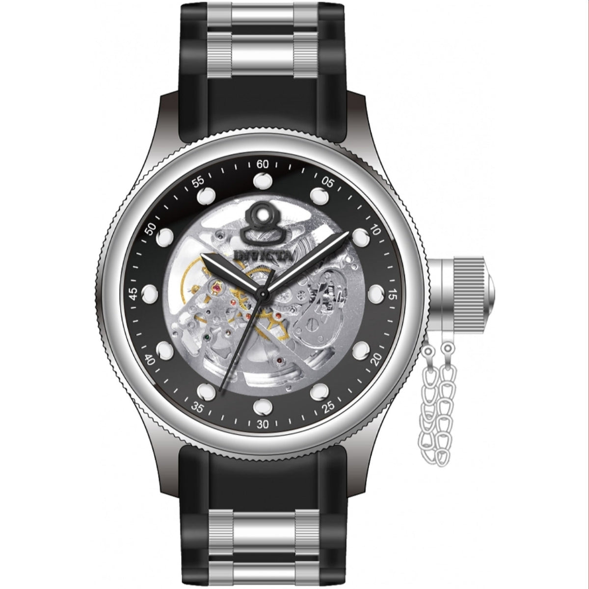 Invicta Men's 39421 Black and Silver Polyurethane and Stainless Steel Watch