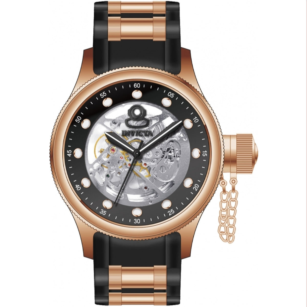 Invicta Men's 39422 Rose-Tone and Black Polyurethane and Stainless Steel Watch