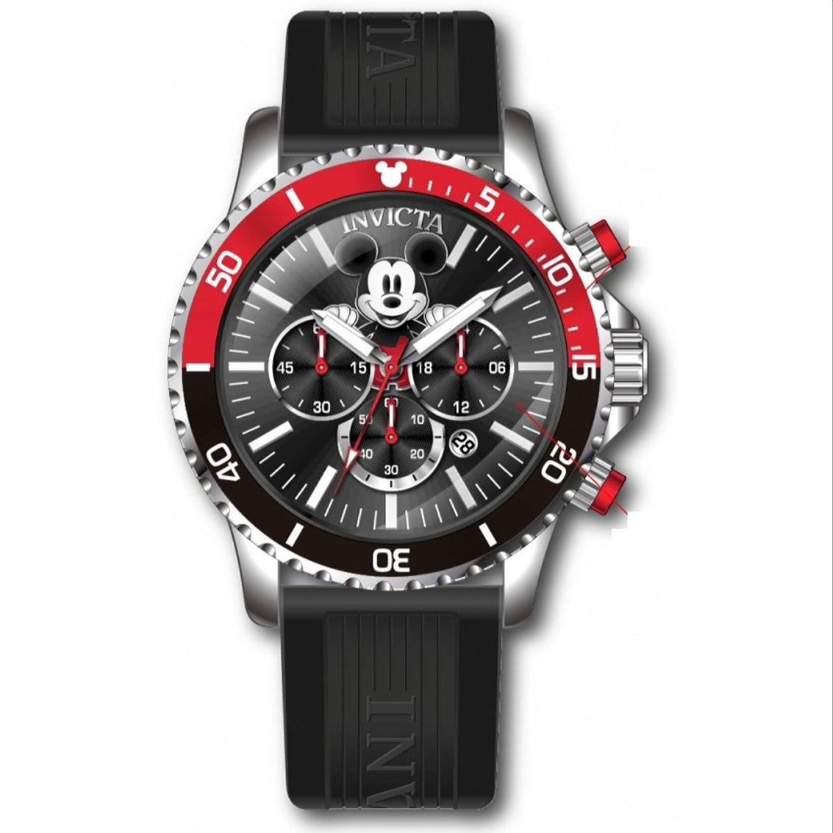 Invicta Men's 39515 Disney Mickey Mouse Black Silicone Watch