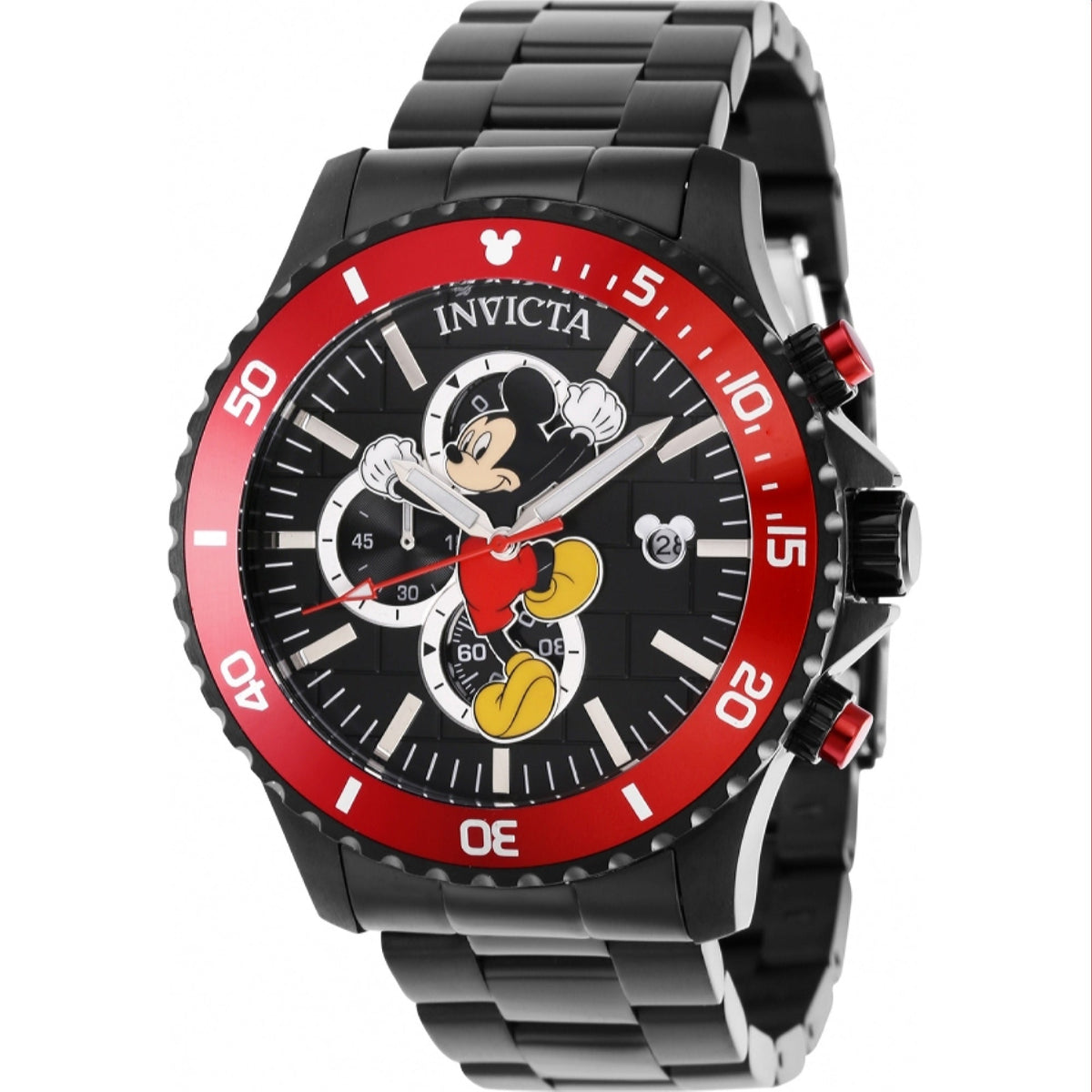 Invicta Men's 39522 Disney Mickey Mouse Black Stainless Steel Watch