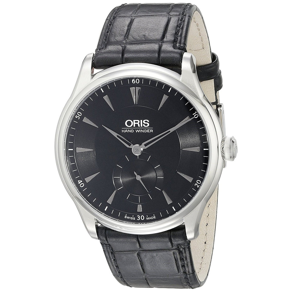 Oris Men's 39675804054LS Artelier Hand Winding Black Leather Watch