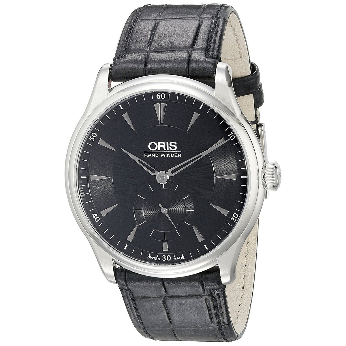 Oris Men&#39;s 39675804054LS Artelier Hand Winding Black Leather Watch
