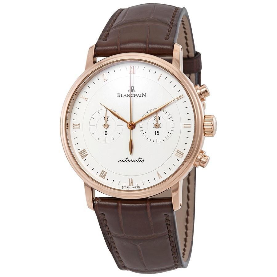 Blancpain Men's 4082-3642-55 Villeret Chronograph Brown Leather Watch